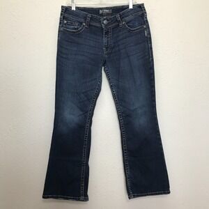 Silver Jeans Suki Surplus Womens 31x30(29)  Bootcut Denim Dark Wash Flap Pockets
